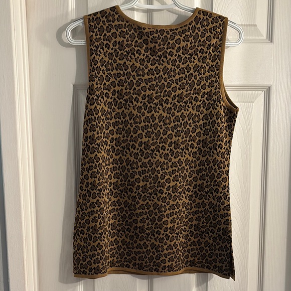 Misook Leopard Print two pieces Cardigan - Brown and Black - Picture 4 of 8